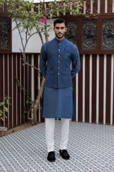 Deepak Perwani - jkt1510, Kur1383 & Pja23 - Navy Blue - 3 Piece